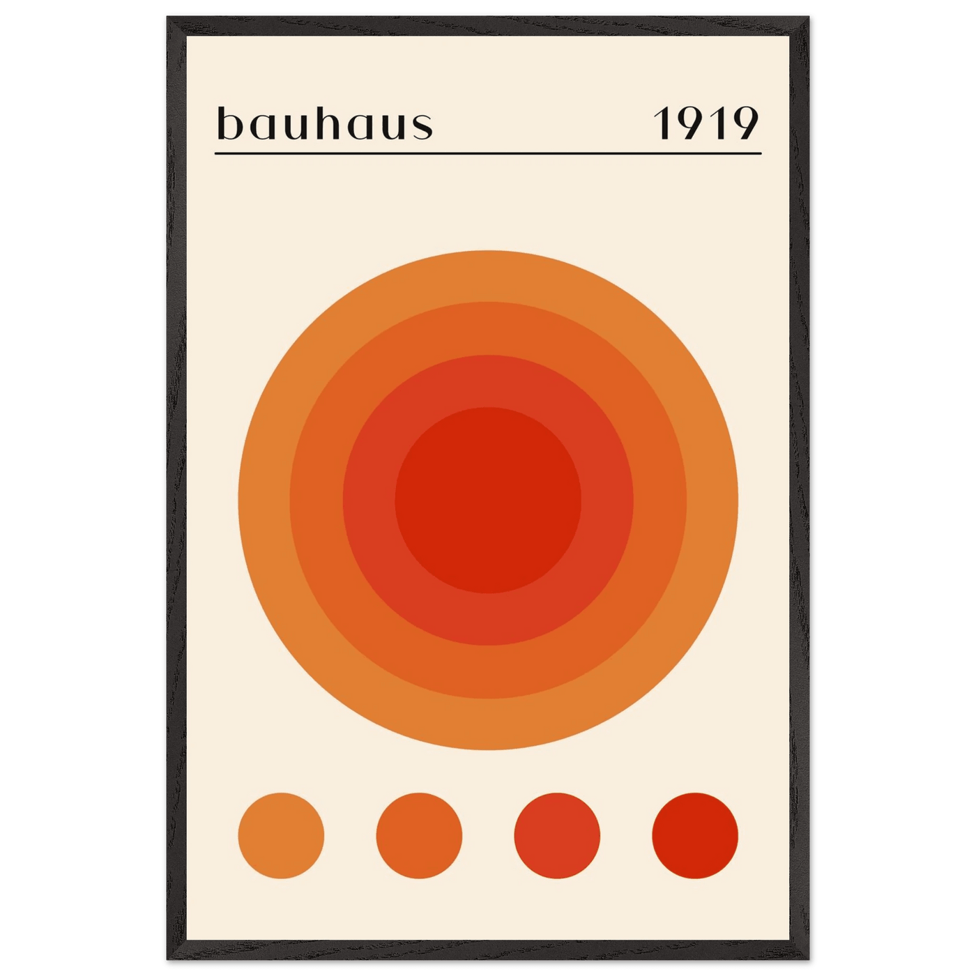 Bauhaus 1919 Orange & Red Circles - Vibrantwalls