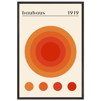 Bauhaus 1919 Orange & Red Circles - Vibrantwalls