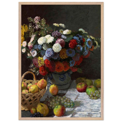 Still Life Wall Art Print of Flowers and Fruit for Elegant Home Decor - Vibrantwalls