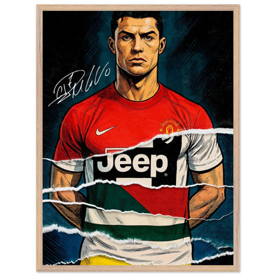 Cristiano Ronaldo Pop Art Mounted Framed Poster – Iconic, Ready to Hang, Eco-Friendly - Vibrantwalls