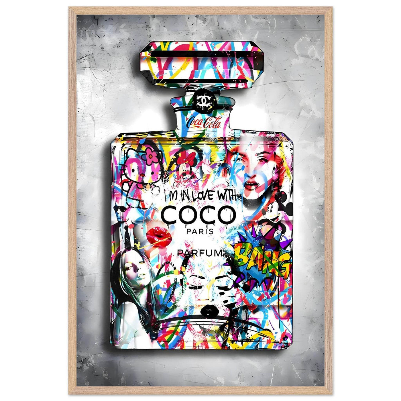Vibrant Pop Art Chanel Perfume Bottle Print - Graffiti Chic Wall Decor for Fashion Lovers - Vibrantwalls