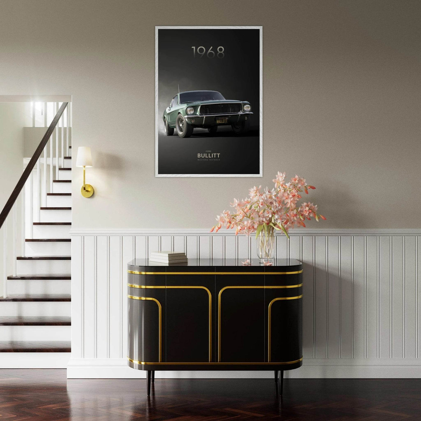 1968 Bullitt Mustang GT - 50th Anniversary Framed Poster | Iconic Green, Ready-to-Hang, Premium Quality - Vibrantwalls