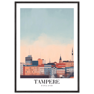 Tampere Finland Framed Poster – Modern Cityscape Wall Art with Customizable Wooden Frame - Vibrantwalls