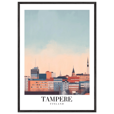 Tampere Finland Framed Poster – Modern Cityscape Wall Art with Customizable Wooden Frame - Vibrantwalls