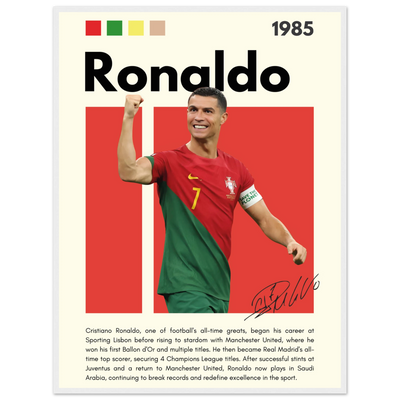 Cristiano Ronaldo Portugal Soccer Framed Football Poster 60x80 cm 24x32″ White frame Vibrantwalls
