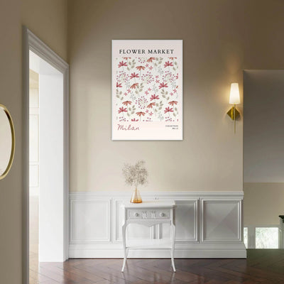 Milan Flower Market Framed Poster – Blush & Sage Floral Art Print | Ready-to-Hang Wall Decor - Vibrantwalls