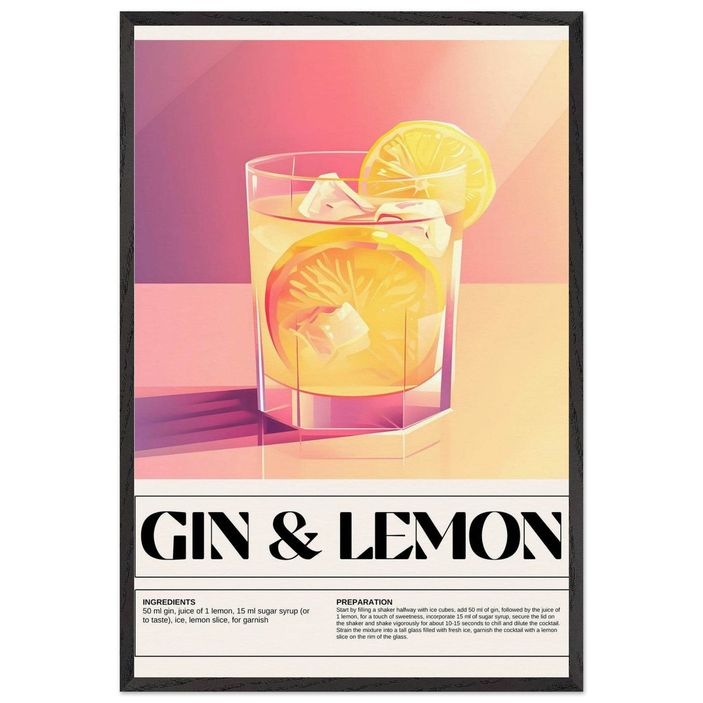Gin & Lemon Print - Vibrantwalls