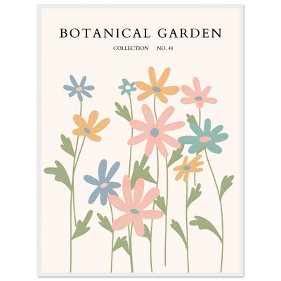 Botanical Garden Framed Poster – Whimsical Pastel Floral Art Print | Ready-to-Hang Wall Decor - Vibrantwalls