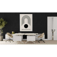 Bauhaus Black Beige Arch Circle Wall Art - Vibrantwalls