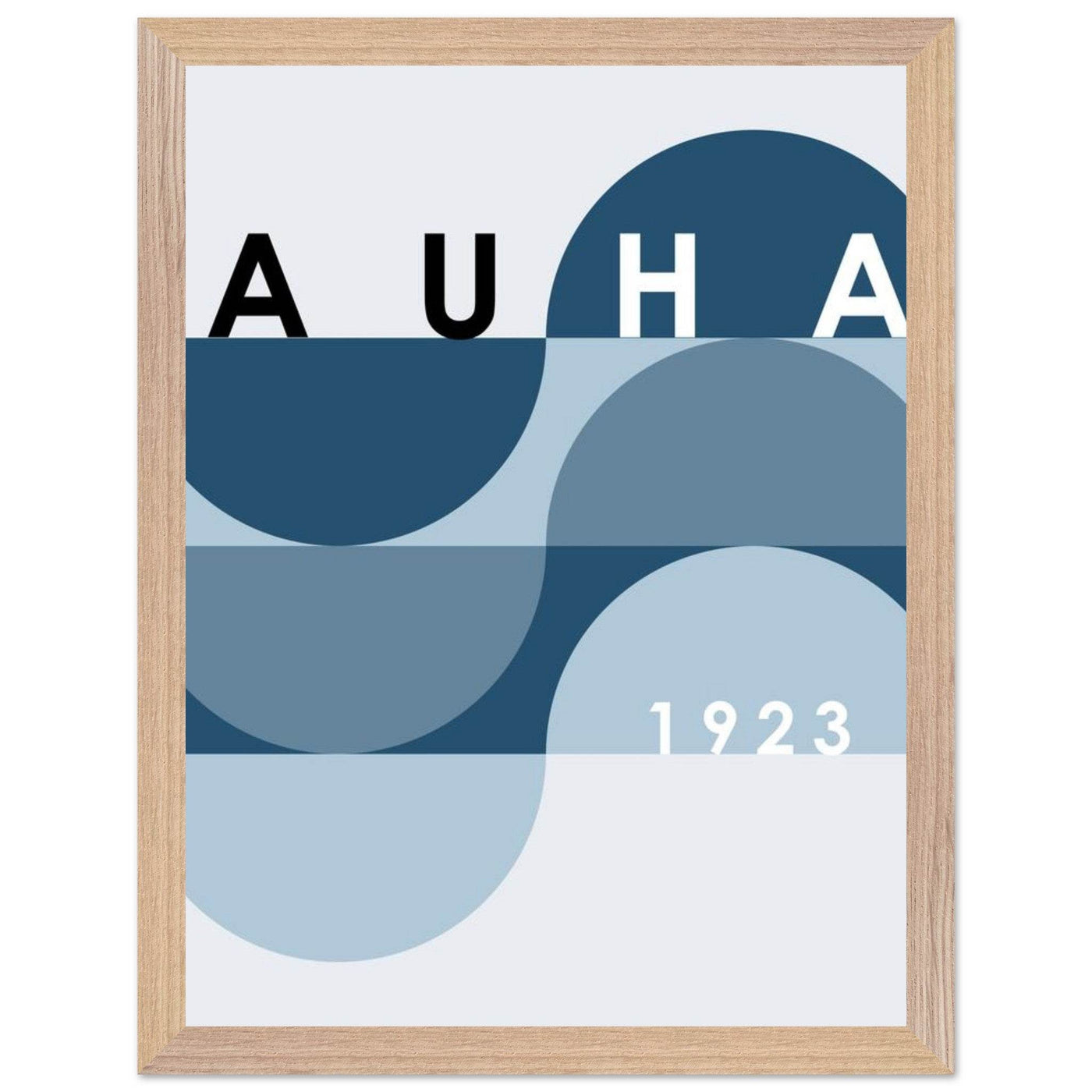 Bauhaus-Style Abstract Poster - The Blue Tunnel Modern Art Print in Various Sizes & Finishes - Vibrantwalls