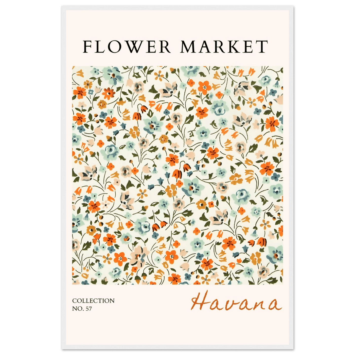 Flower Market 'Havana' Framed Poster – Vibrant Floral Art Print | Ready-to-Hang in Various Sizes & Frame Styles - Vibrantwalls