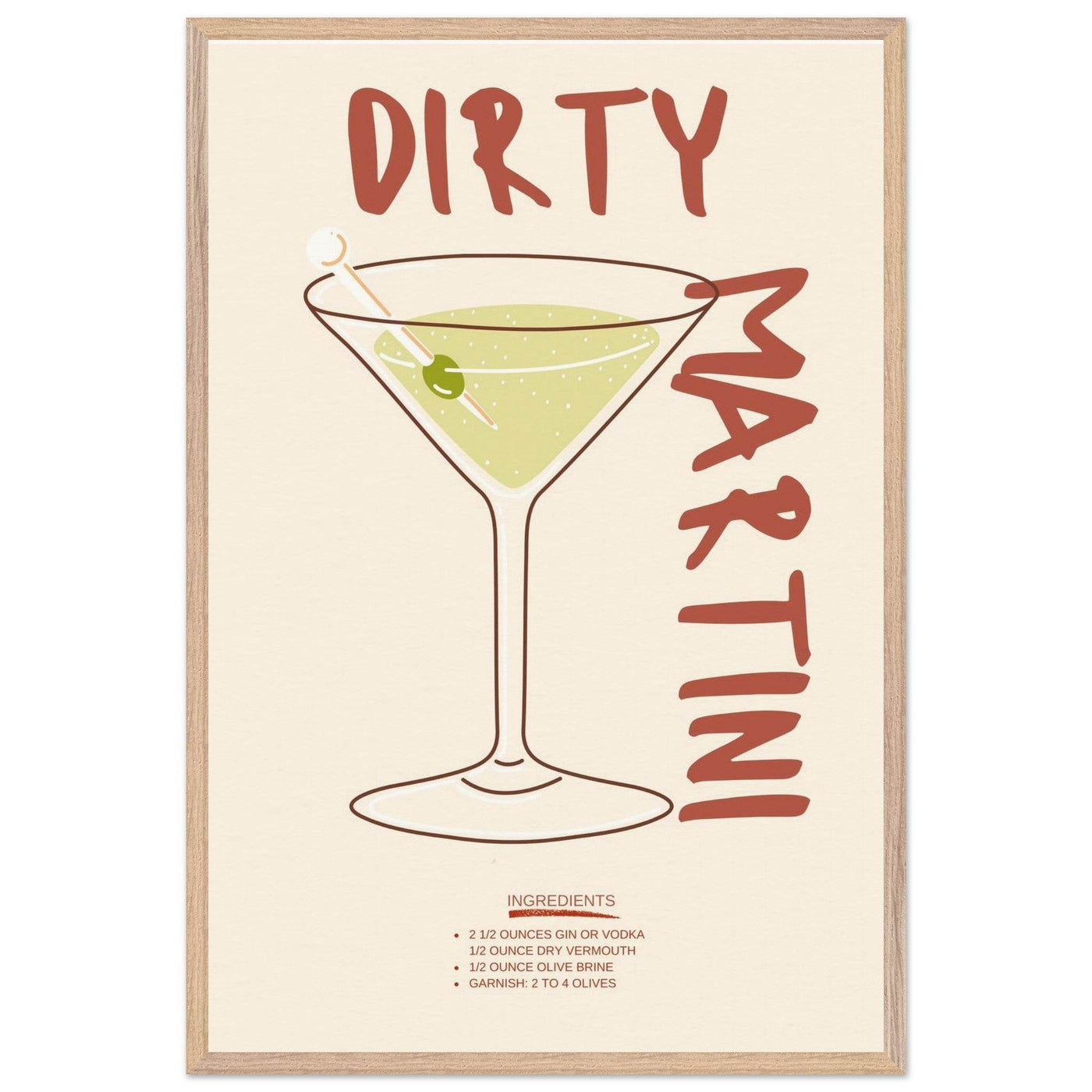 Dirty Martini Cocktail - Vibrantwalls