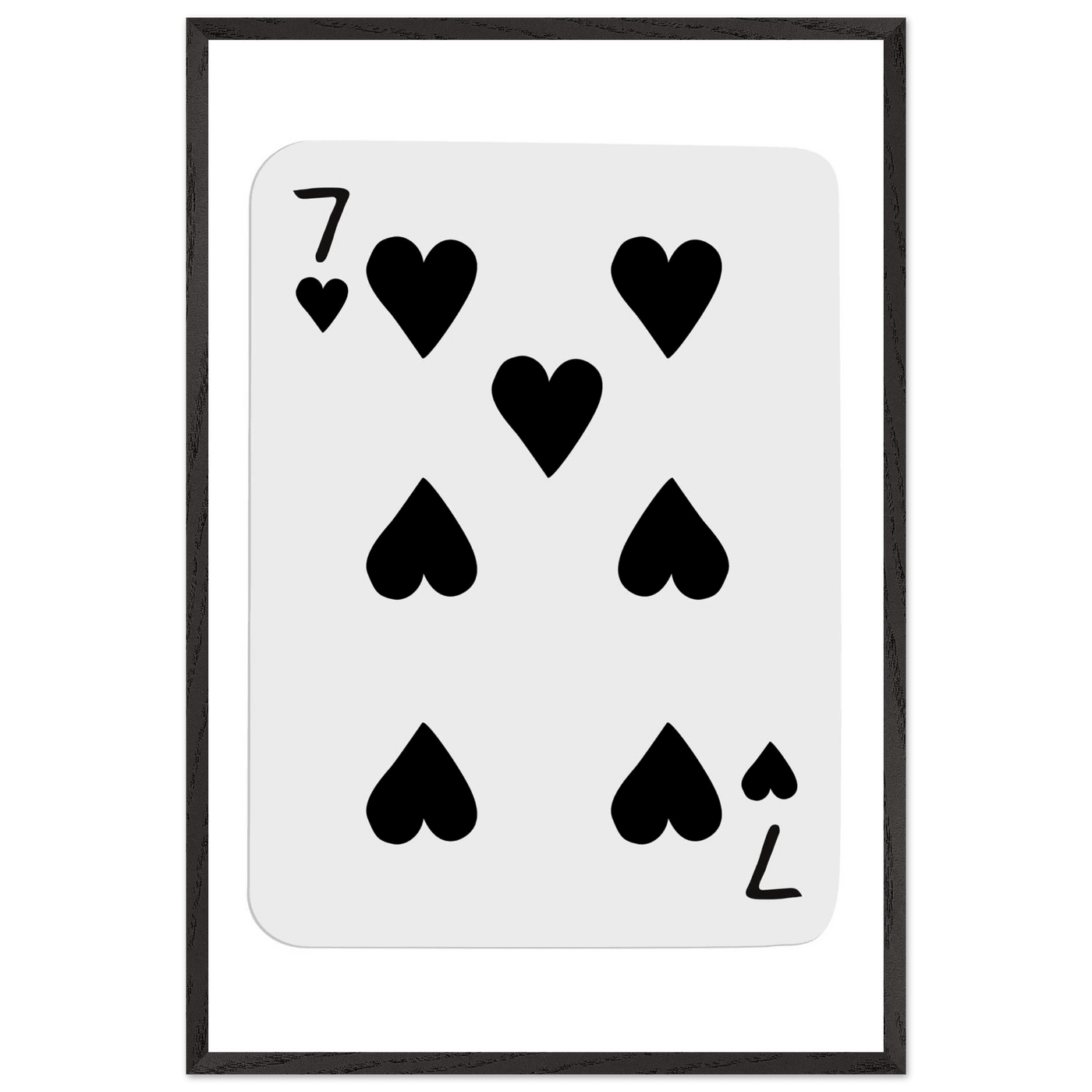 Seven of Spades Poker Card Print - Mounted & Framed Wall Art, Eco-Friendly Wood Frame in Multiple Finishes - Vibrantwalls