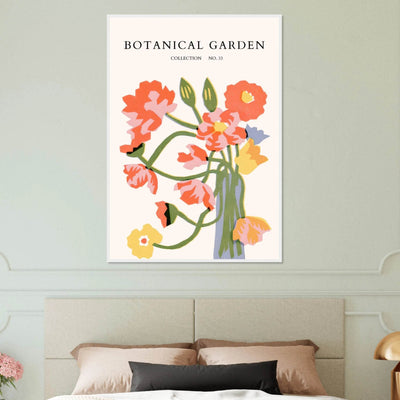 Botanical Garden Framed Poster - Abstract Floral Art Print | Warm Hues & Nature-Inspired Decor - Vibrantwalls
