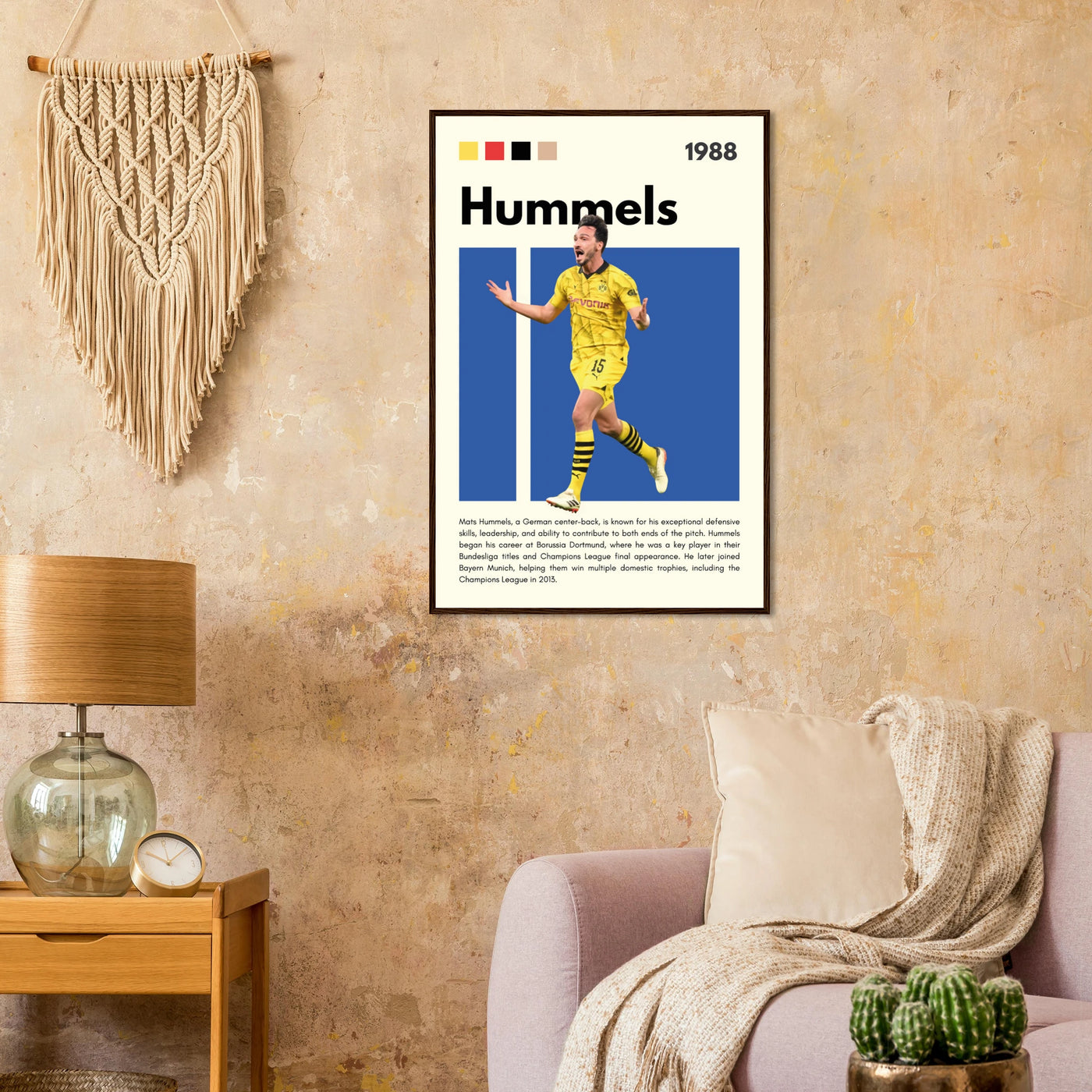 Mats Hummels Borussia Dortmund Framed Poster – Modern Football Art Print Vibrantwalls