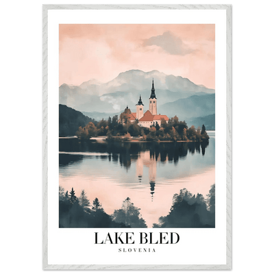Lake Bled Slovenia Framed Poster – Serene Lakeside Wall Art with Wooden Frame - Vibrantwalls