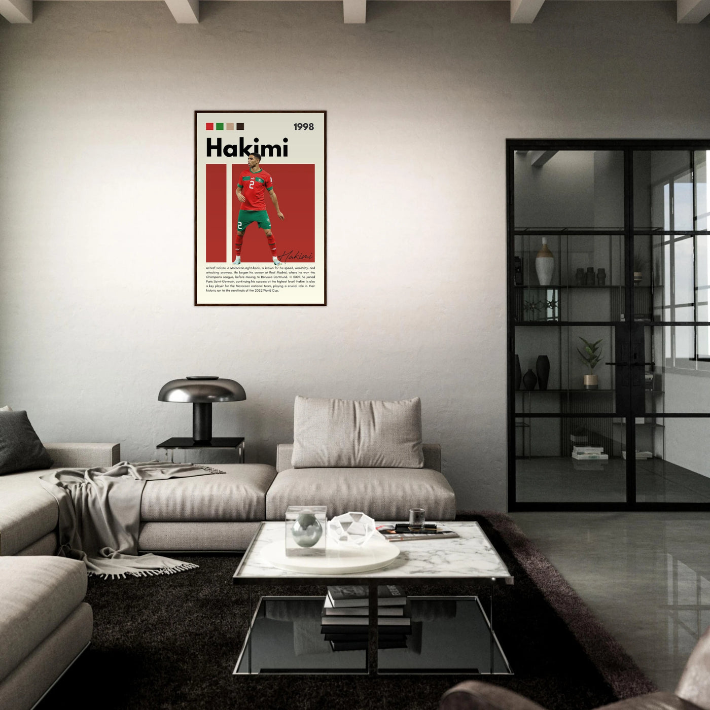 Achraf Hakimi Morocco Framed Football Legend Poster Vibrantwalls