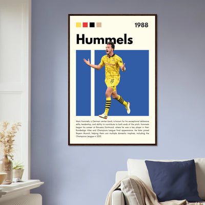 Mats Hummels Borussia Dortmund Framed Poster – Modern Football Art Print Vibrantwalls