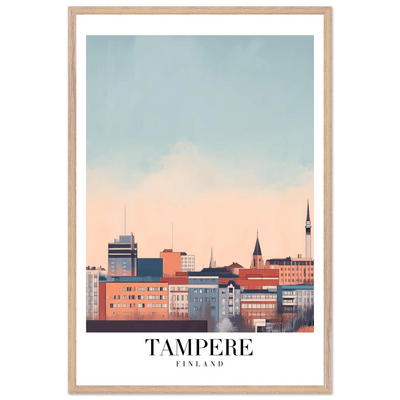 Tampere Finland Framed Poster – Modern Cityscape Wall Art with Customizable Wooden Frame - Vibrantwalls