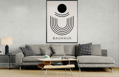 Bauhaus Black Beige Geometric Movement Style Design Wall Art - Vibrantwalls