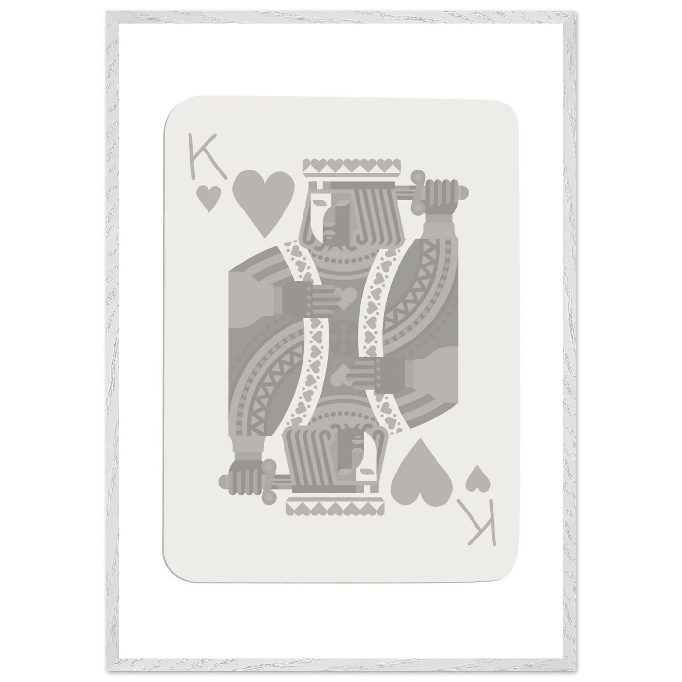 King of Hearts Poker Card Print - Modern Art Framed Poster, Eco-Friendly Wood Frame in Your Choice of Finish - Vibrantwalls