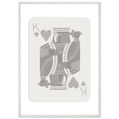 King of Hearts Poker Card Print - Modern Art Framed Poster, Eco-Friendly Wood Frame in Your Choice of Finish - Vibrantwalls