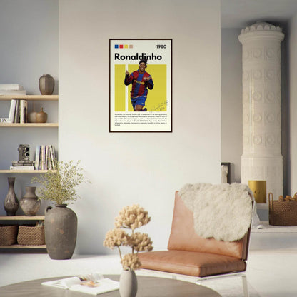 Ronaldinho Barcelona Brazil Football Legends Poster Wall Art - Vibrantwalls