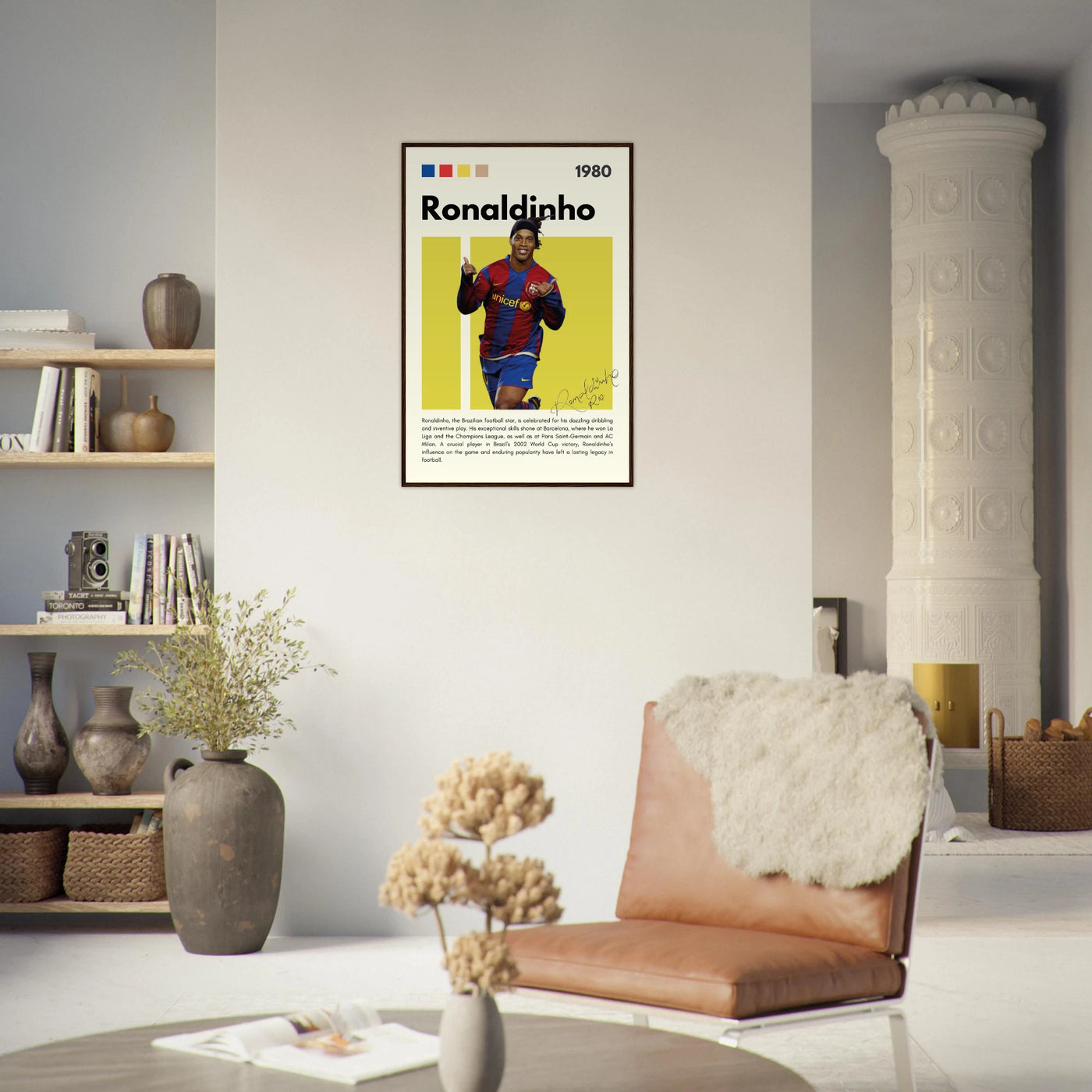 Ronaldinho Barcelona Football Legend Framed Brazil Poster Vibrantwalls