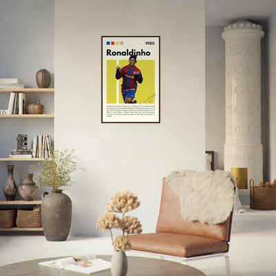 Ronaldinho Barcelona Football Legend Framed Brazil Poster Vibrantwalls