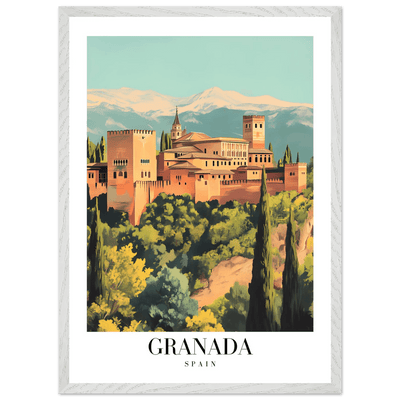 Granada Spain Framed Poster – Vintage Travel Wall Art with Wooden Frame - Vibrantwalls