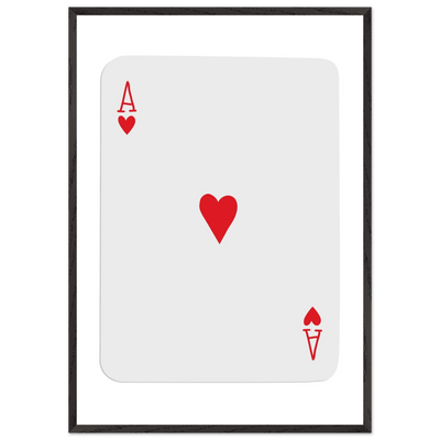 Ace of Hearts Poker Card Print - Framed Wall Art, Eco-Friendly Wood Frame in Your Choice of Style - Vibrantwalls