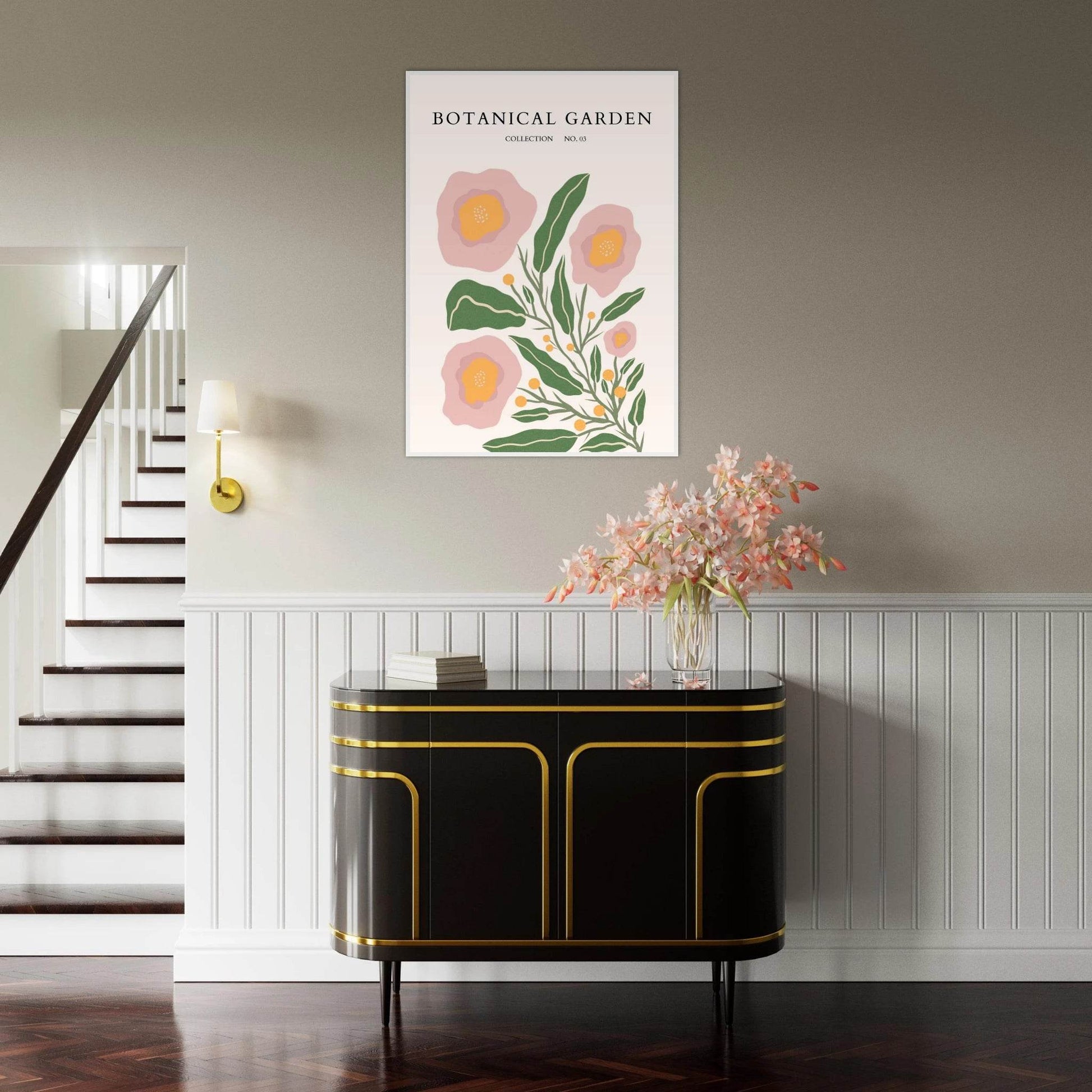 Botanical Garden Collection Framed Poster - Abstract Floral Art Prints in Soft Pinks & Greens | Ready-to-Hang - Vibrantwalls