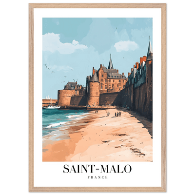 Saint-Malo France Framed Poster – Vintage Coastal Wall Art with Custom Wooden Frame - Vibrantwalls