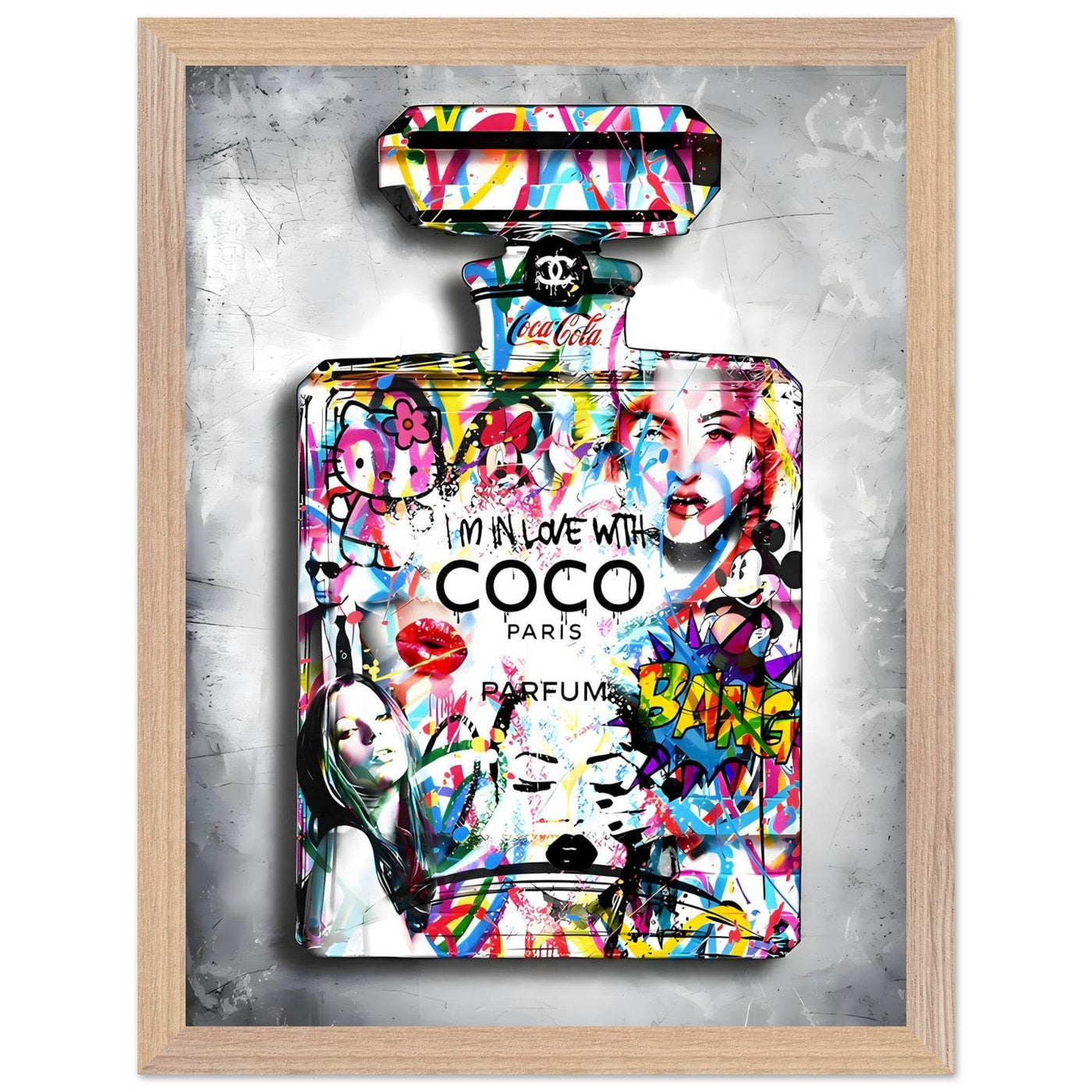 Vibrant Pop Art Chanel Perfume Bottle Print - Graffiti Chic Wall Decor for Fashion Lovers - Vibrantwalls