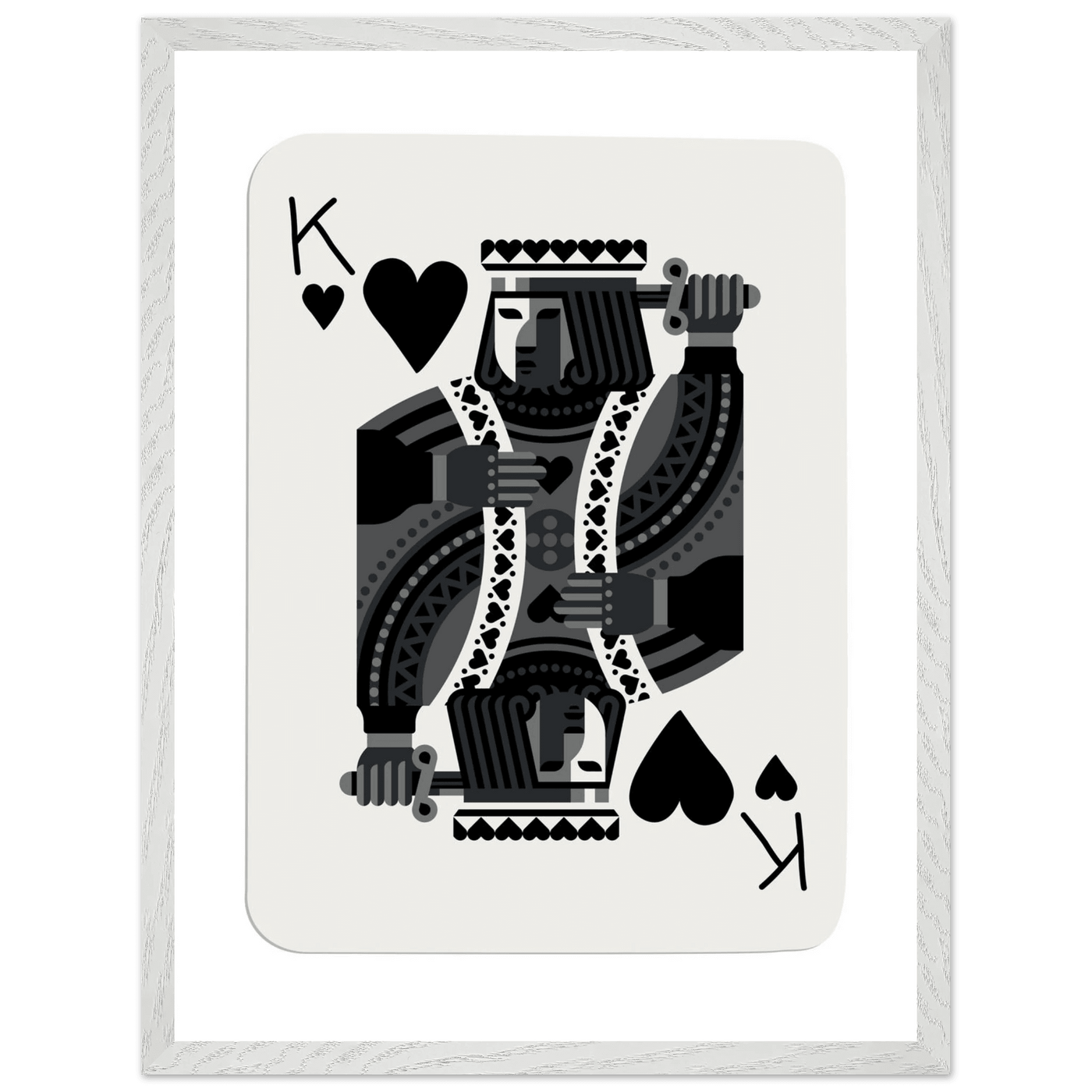 King of Spades Modern Minimalist Poker Card Art - Mounted Framed Poster, Eco-Friendly Wood Frame in Your Choice of Style - Vibrantwalls