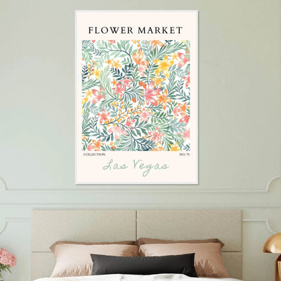 Flower Market Collection Framed Poster – Las Vegas Botanical Bliss Print | Ready-to-Hang Floral Art - Vibrantwalls