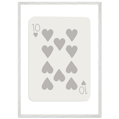 Minimalist Ten of Hearts Playing Card Print - Framed Poster Art, Eco-Friendly Wood Frame in Your Choice of Size & Finish - Vibrantwalls