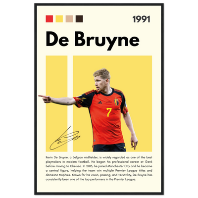 Kevin De Bruyne Football Legend Framed Poster – Vibrant Pop Art Print for Modern Fans 60x90 cm 24x36″ Black frame Vibrantwalls