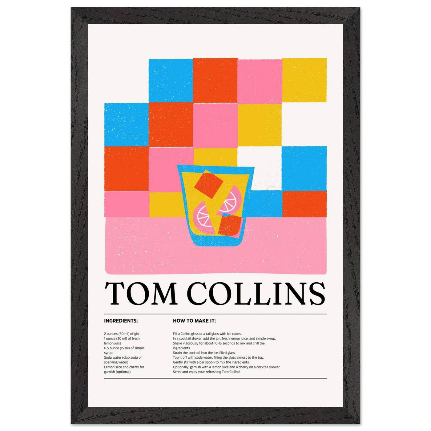 Retro Tom Collins Cocktail Recipe - Vibrantwalls