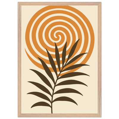 Abstract Palm Leaf & Swirl - Vibrantwalls