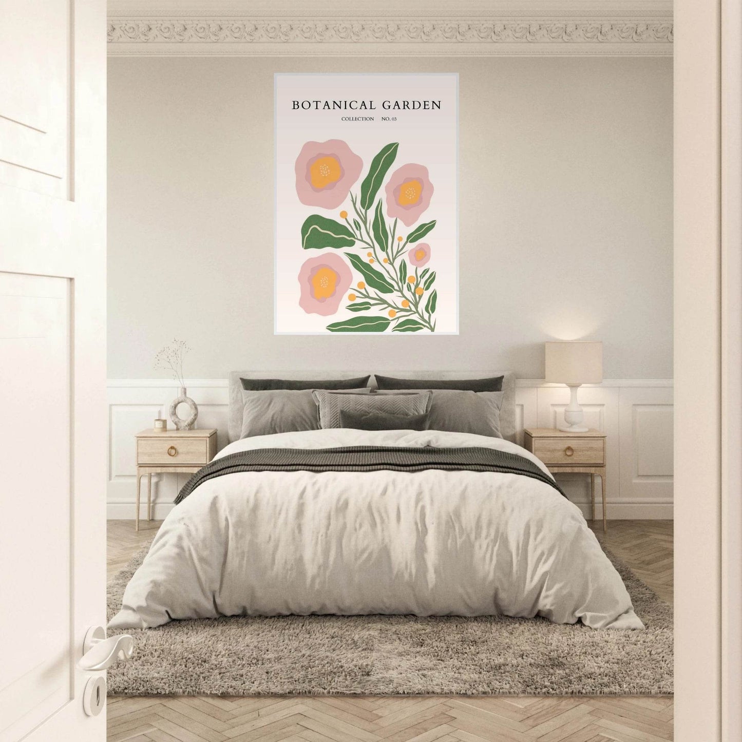 Botanical Garden Collection Framed Poster - Abstract Floral Art Prints in Soft Pinks & Greens | Ready-to-Hang - Vibrantwalls