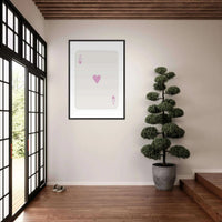 Minimalist Ace of Hearts Poker Card Print - Mounted Framed Poster Art, Eco-Friendly Wood Frame - Vibrantwalls