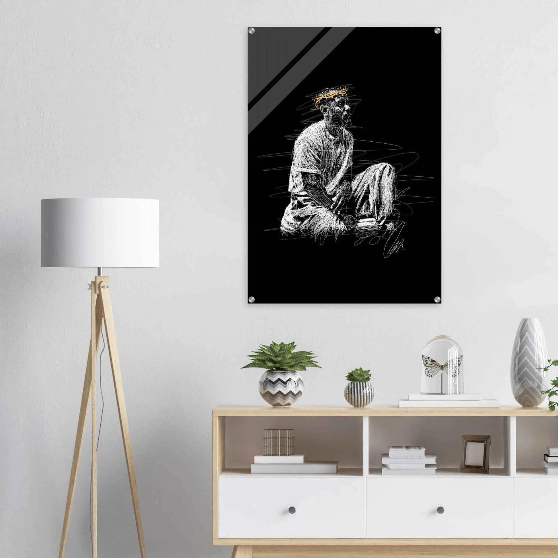 Notorious King Scribble Art Acrylic Print – Vibrant Modern Wall Art in Various Sizes - Vibrantwalls