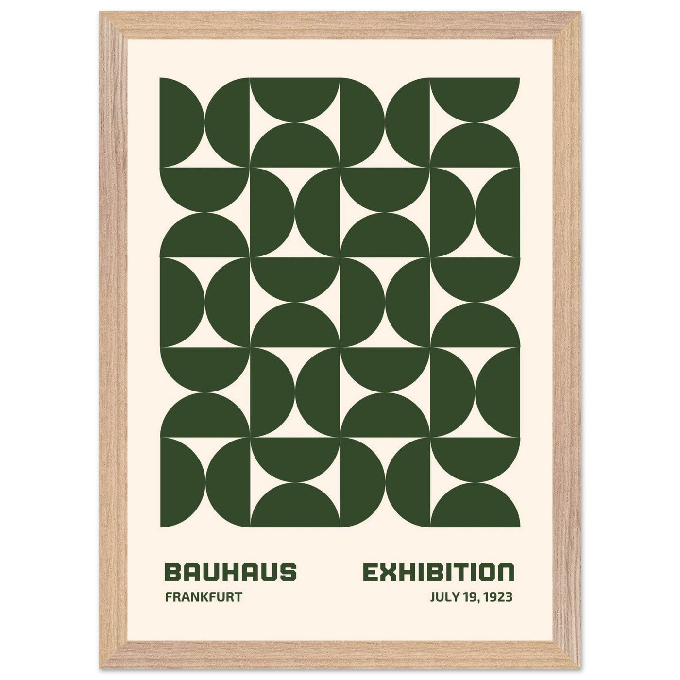 Bauhaus Forest Green & Cream Modern - Vibrantwalls