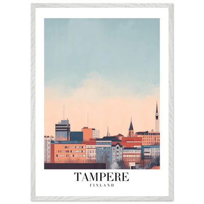 Tampere Finland Framed Poster – Modern Cityscape Wall Art with Customizable Wooden Frame - Vibrantwalls