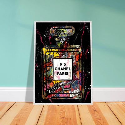 Coco Mademoiselle Chanel Perfume Pop Art Graffiti Print - Iconic Scent, Street Style Art Piece in Your Choice of Frame - Vibrantwalls