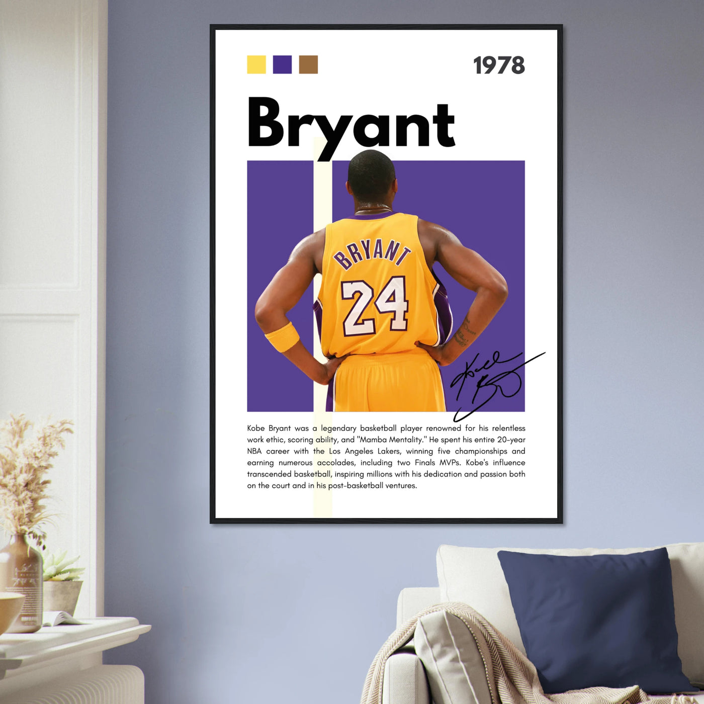Kobe Bryant Mamba Mentality Lakers Framed Poster Vibrantwalls