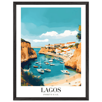 Lagos Portugal Framed Poster – Coastal Charm Travel Art with Wooden Frame - Vibrantwalls