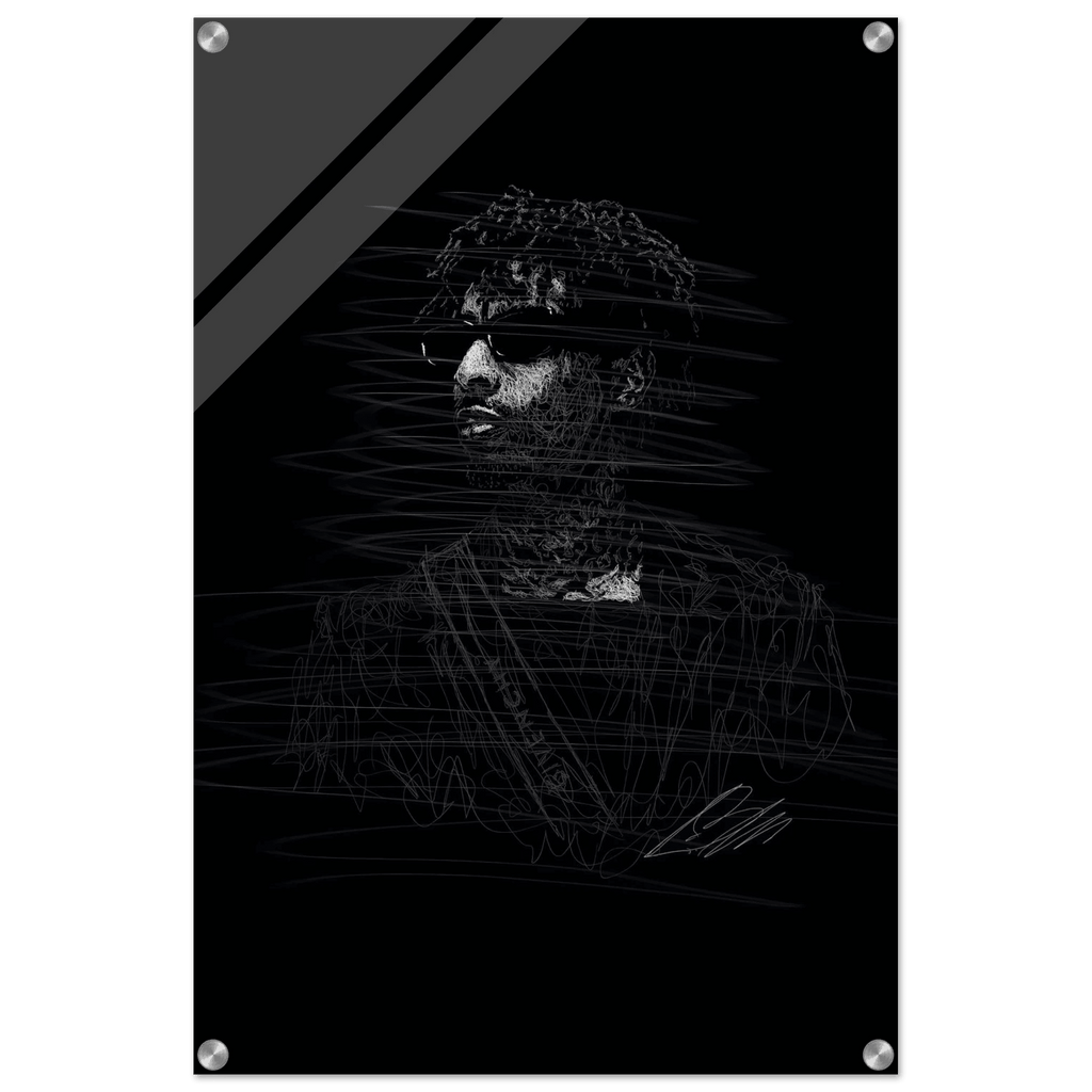 The Rapper Scribble Art Acrylic Print – Abstract, Dynamic, Modern Wall Decor in Various Sizes - Vibrantwalls