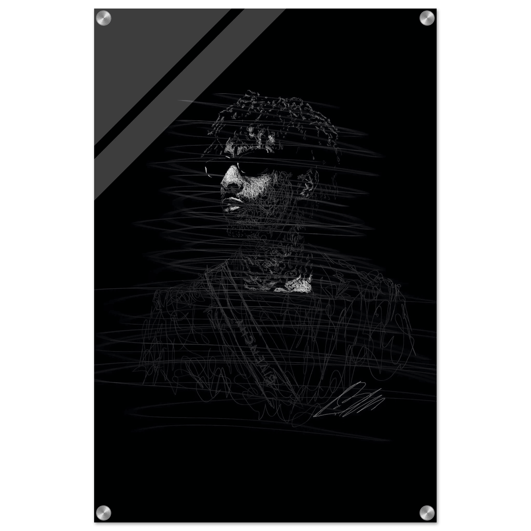 The Rapper Scribble Art Acrylic Print – Abstract, Dynamic, Modern Wall Decor in Various Sizes - Vibrantwalls